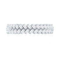 Baguette Cut Cubic Zirconia Braided Wedding Band with Certificate
