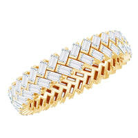 Baguette Cut Cubic Zirconia Braided Wedding Band with Certificate