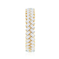 Baguette Cut Cubic Zirconia Braided Wedding Band with Certificate