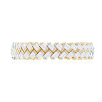 Baguette Cut Cubic Zirconia Braided Wedding Band with Certificate