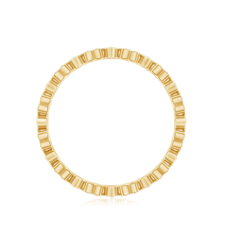 Certified diamond heart eternity band ring by Rosec Jewels featuring a continuous row of sparkling diamonds on a silver band.