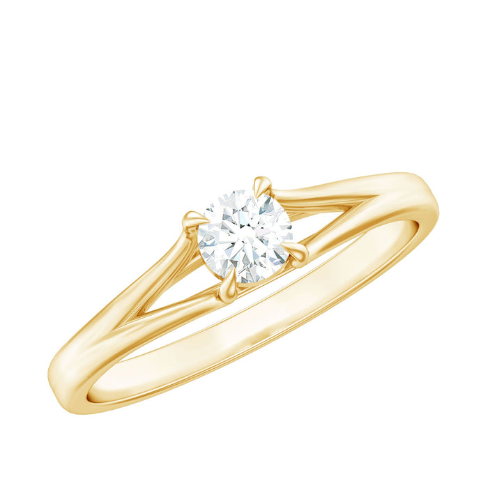 Certified diamond solitaire ring in claw setting by Rosec Jewels, featuring a sparkling central diamond on a sleek band.