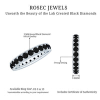 Certified Lab Grown Black Diamond Full Eternity Band Ring for Women