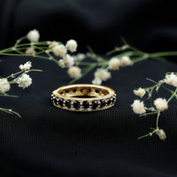 Certified Lab Grown Black Diamond Full Eternity Band Ring for Women