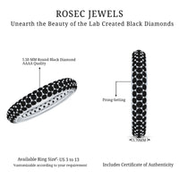 Certified Lab Grown Black Diamond Eternity Band Ring for Women