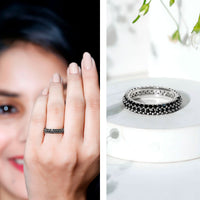 Certified Lab Grown Black Diamond Eternity Band Ring for Women