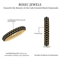 Certified Lab Grown Black Diamond Eternity Band Ring for Women