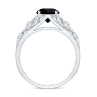 Vintage Inspired Black Onyx Filigree Engagement Ring