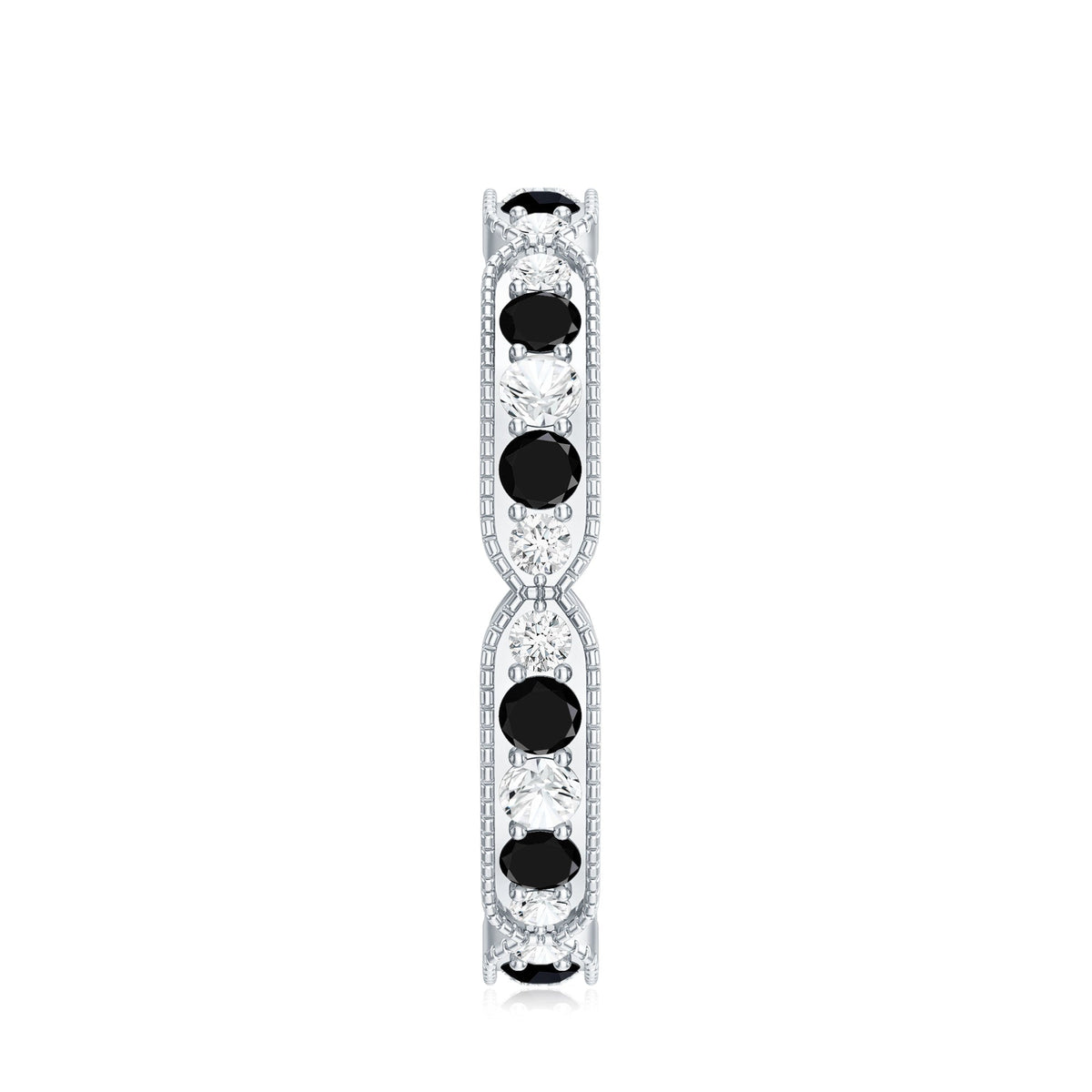Classic Black Onyx and Diamond Eternity Band Ring