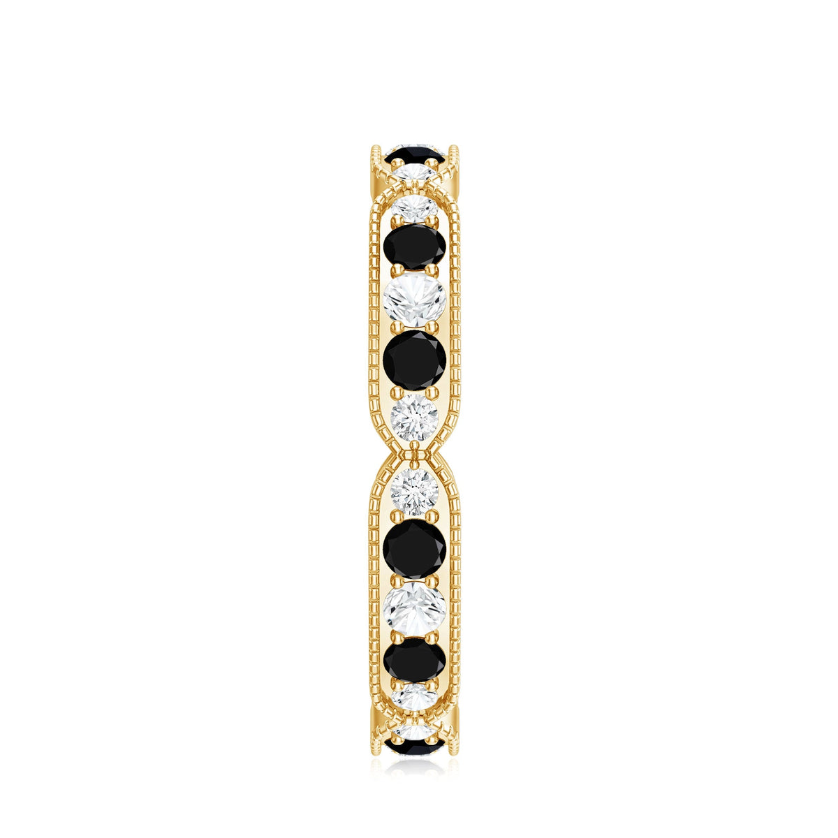 Classic Black Onyx and Diamond Eternity Band Ring