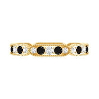 Classic Black Onyx and Diamond Eternity Band Ring