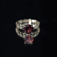 2.3 Carat Natural Garnet Filigree Engagement Ring with Certificate