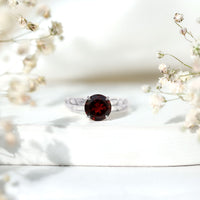 2.3 Carat Natural Garnet Filigree Engagement Ring with Certificate