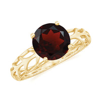 2.3 Carat Natural Garnet Filigree Engagement Ring with Certificate