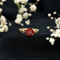 2.3 Carat Natural Garnet Filigree Engagement Ring with Certificate