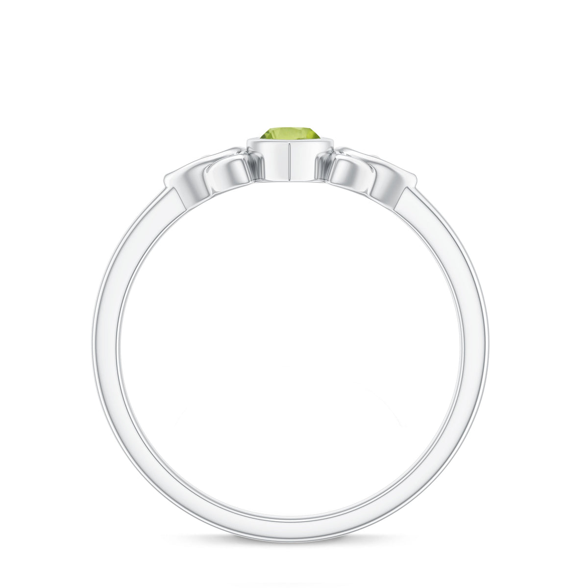 Natural 0.7 Carat Marquise Peridot Promise Ring with Celtic Knot