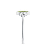 Natural 0.7 Carat Marquise Peridot Promise Ring with Celtic Knot