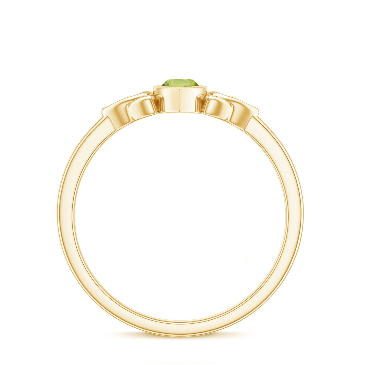 Natural 0.7 Carat Marquise Peridot Promise Ring with Celtic Knot