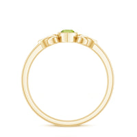 Natural 0.7 Carat Marquise Peridot Promise Ring with Celtic Knot
