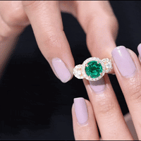 Certified 2 Carat Lab Grown Emerald Vintage Looking Engagement Ring with Moissanite