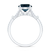 Natural London Blue Topaz Split Shank Engagement Ring