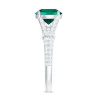 Classic Lab Grown Emerald Diamond Engagement Ring with Split Shank