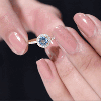 Genuine blue aquamarine ring with diamond accent from Rosec Jewels, showcasing a stunning gemstone and elegant silver band.