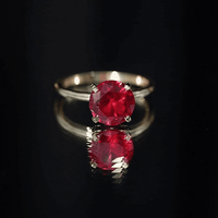 Solitaire Lab Grown 5 Carat Ruby Engagement Ring with Certificate