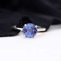 2.8 Carat Lab Grown Tanzanite Solitaire Engagement Ring