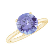 2.8 Carat Lab Grown Tanzanite Solitaire Engagement Ring