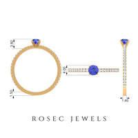 Genuine Tanzanite Commitment Ring with Diamond
