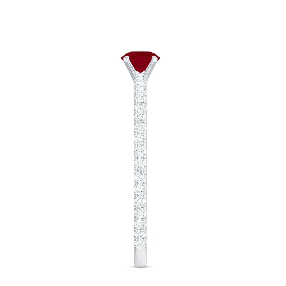 Natural Ruby Promise Ring with Diamond for Women