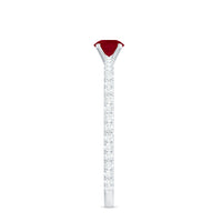 Natural Ruby Promise Ring with Diamond for Women