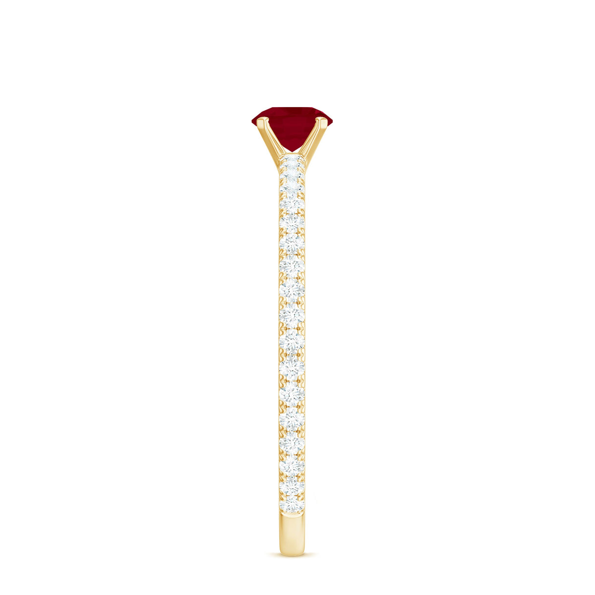 Natural Ruby Promise Ring with Diamond for Women