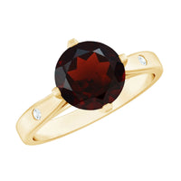 Natural 2.3 Carat Round Garnet Solitaire Engagement Ring