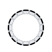 Princess Cut Black Onyx Wedding Band in Shared Prong Setting