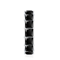 Princess Cut Black Onyx Wedding Band in Shared Prong Setting