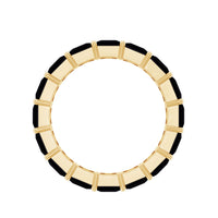 Princess Cut Black Onyx Wedding Band in Shared Prong Setting