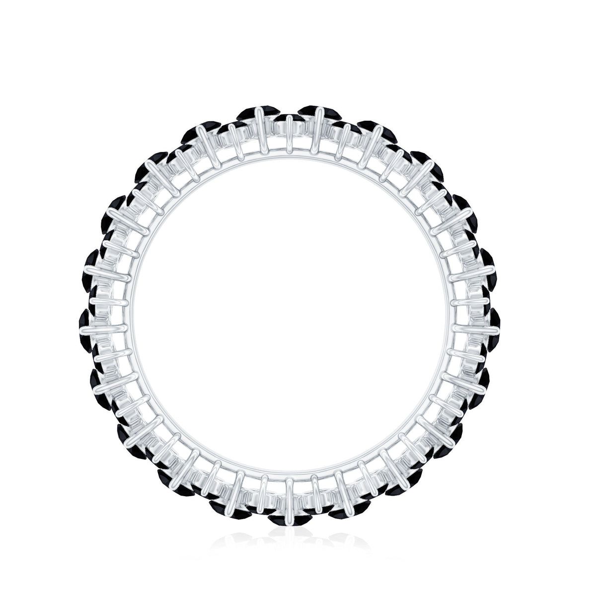 Certified Black Spinel Eternity Band Ring for Women