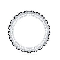 Certified Black Spinel Eternity Band Ring for Women