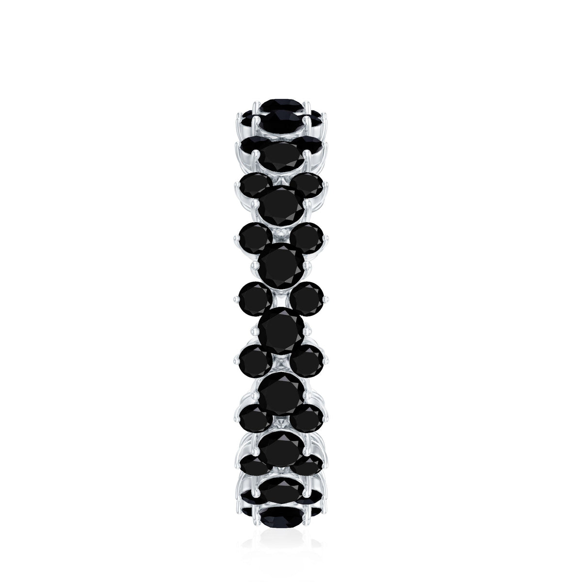 Certified Black Spinel Eternity Band Ring for Women
