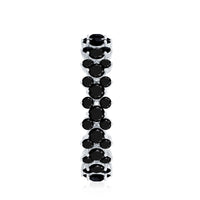 Certified Black Spinel Eternity Band Ring for Women