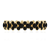 Certified Black Spinel Eternity Band Ring for Women