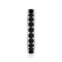 Black spinel eternity ring with channel-set stones from Rosec Jewels, showcasing a sleek, continuous band design.