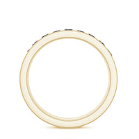 Black spinel eternity ring with natural channel-set stones, crafted by Rosec Jewels, designed for anniversaries.