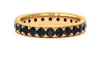 Black spinel eternity band ring with 2.25 carats from Rosec Jewels, showcasing a continuous row of sparkling black spinel gemstones.