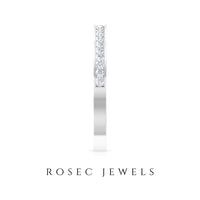 Natural Diamond Half Eternity Stackable Ring for Women