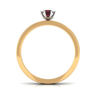 Natural Red Garnet Diamond Band Ring