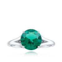 Certified 2 Carat Lab Grown Emerald Engagement Ring with Diamond