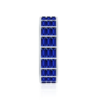 Channel Set Lab Grown Blue Sapphire Wide Eternity Band Ring
